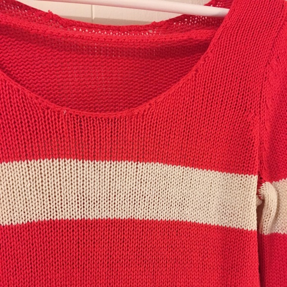 Red Cream Striped Sweater - Picture 3 of 6